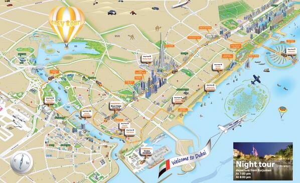 Hello to Dubai - Dubai Private Tour Map Hello to Dubai - Dubai Private Tour Map